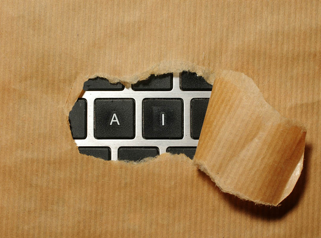 AI computer - GC Network Solutions AI keysboard breaking through paper